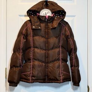 WTXtreme Girls Puffer Jacket Brown/Pink Size L (14 Kids)